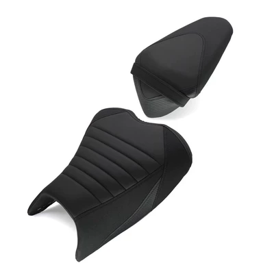 high and soft cushion, Motorcycle cushion - black-front-and-rear-seat-bags-set