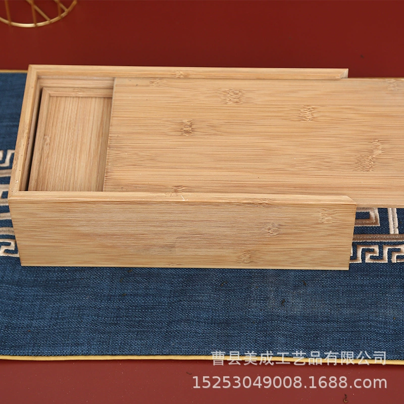 Выдвижной ящик для хранения крышки ящик для хранения бамбуковой картонной доски Цао Каунти обработка изделий из дерева подарочная коробка Фабрика на заказ оптом