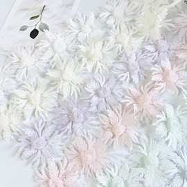 5.5cm 花边批发源头厂家闪粉立体花边童女装宠物衣服窗帘欧根纱花