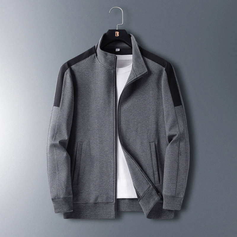 Мужской весенне-осенний новый кардиган-толстовка, куртка в полоску с дизайном плеч, модная модная повседневная спортивная куртка для мужчин