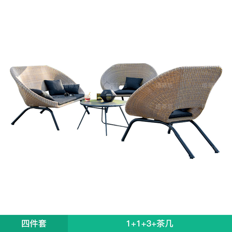 Conjunto de sofás de ratán para patio, terraza, solárium, balcón, jardín, muebles impermeables y resistentes al sol. image 14