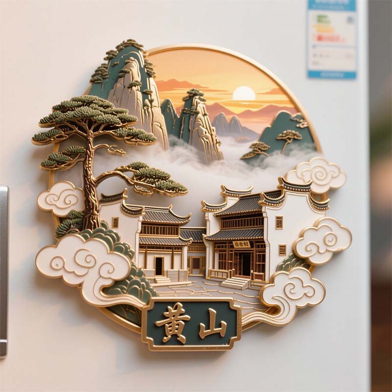 现货全国特色景点浮雕金属冰箱贴景区纪念品伴手礼文创礼物送人