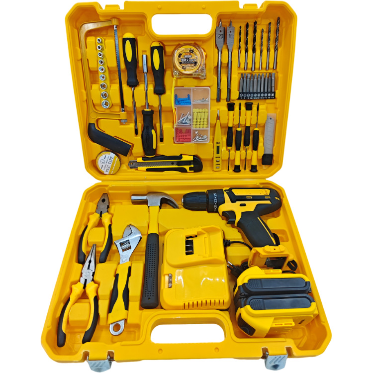 Ventas directas de fábrica transfronterizas 118 piezas de destornillador eléctrico de doble velocidad de impacto de litio conjunto de herramientas eléctricas