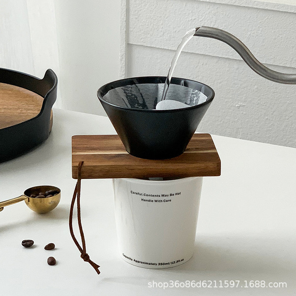 coffee ceramic retro handheld funnel for home use