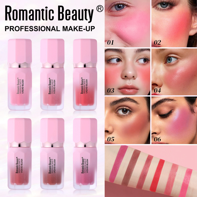 El blush líquido transfronterizo es un blush polivalente, un blush mate, un blush de color natural duradero.