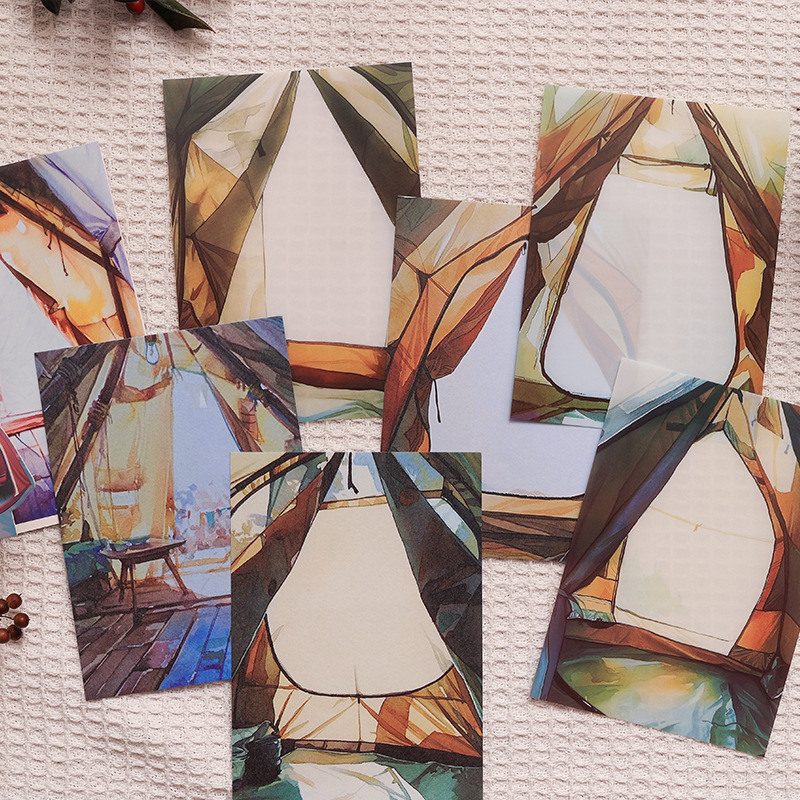 Montaña lejos cuenta sombra transparente pegatinas impermeables pet diy diario paisajismo pegatinas decorativas retro y pegatinas de papel