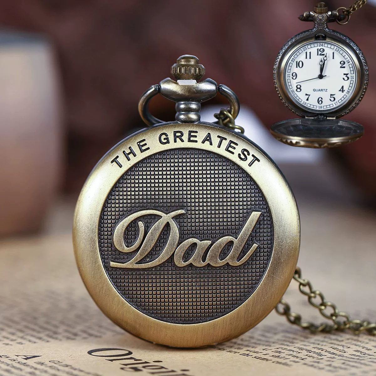 Фабрика оптовая внешняя торговля трансграничные горячие кварцевые карманные часы ретро висячие часы ожерелье раскладушка DAD День отца спот