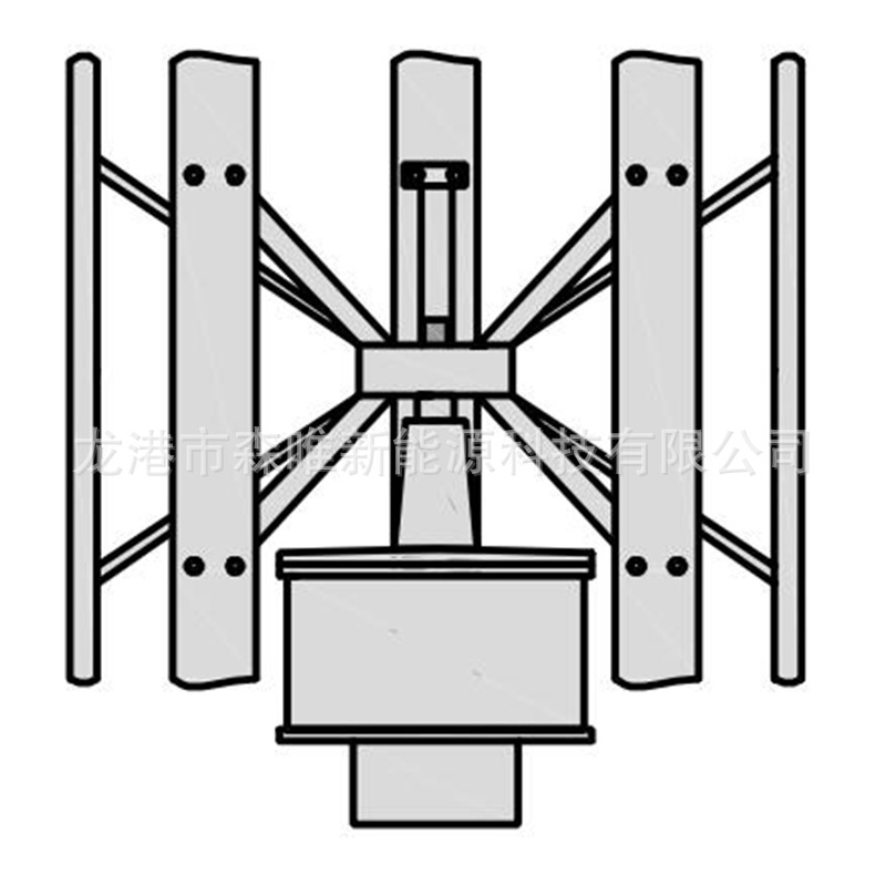 Vertical Axis Wind and Solar Hybrid Street Lighting System 100 Watt Wind Turbine 100W Vertical Axis Wind Turbine