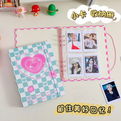 Korean version of the new A5 six-hole loose-leaf book checkerboard girl photo card album student star chasing photo storage album female
