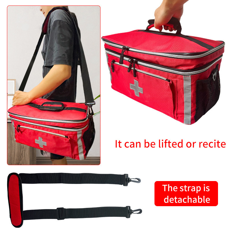 Detachable Side Bag First Aid Storage Bag Medical Kit Empty First Aid Kit Family Health Nurse Bag First Aid Storage Bag