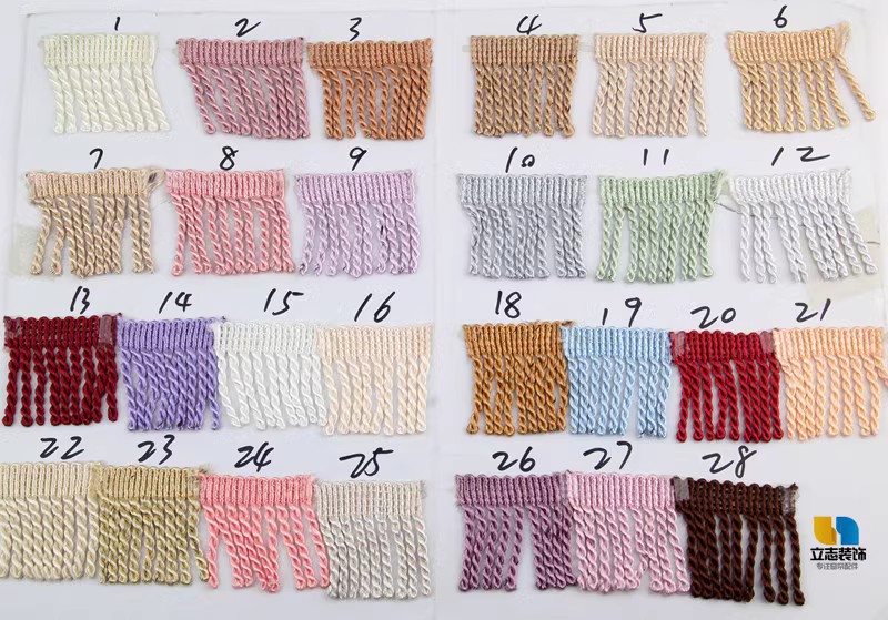 Cortina sofá accesorios decorativos de encaje accesorios de DIY 6cm barba cuerda fila dragón barba borla 6cm giro fila giro