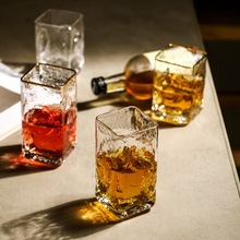 绿典 日式家用锤纹星球透明金边玻璃杯 水杯果汁杯牛奶杯 酒杯