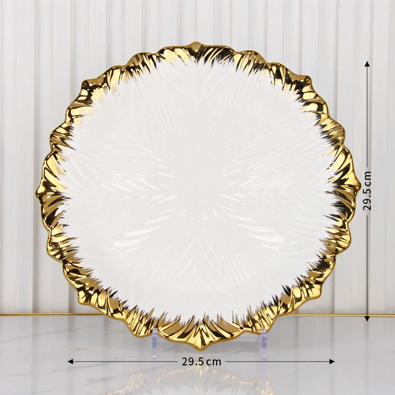 Ceramic Tableware Set, Light Luxury Cabbage Pattern, Dinner Plates & Bowls, Hotel Style
