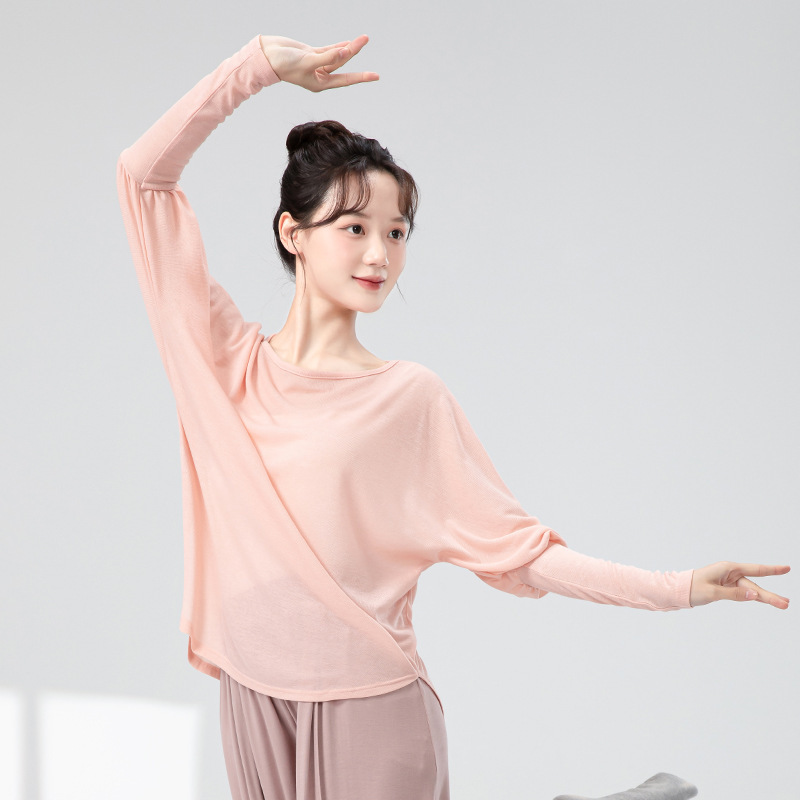 Dance Clothing for Female Teachers Spring New Adult Blouse Daily Wearable Body Practice Dance Classical Long-Sleeved Top
