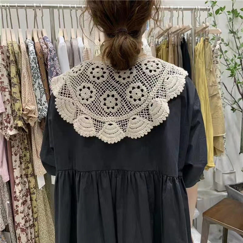 Fashionable Small Shawl with Decorative Scarf for Neck Protection and Warmth, Korean Style Lace Shawl for Spring and Summer