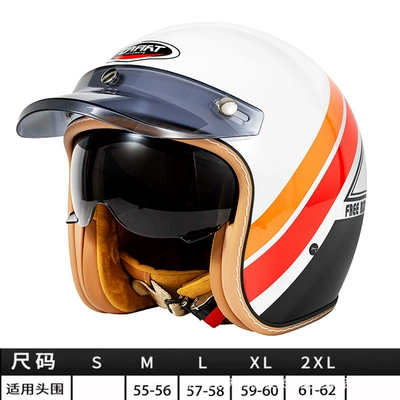 Motosiklet kaskı (dəbilqə) – Dot Three-Quarter Helmet for Motorcycle - c500-white-orange-m