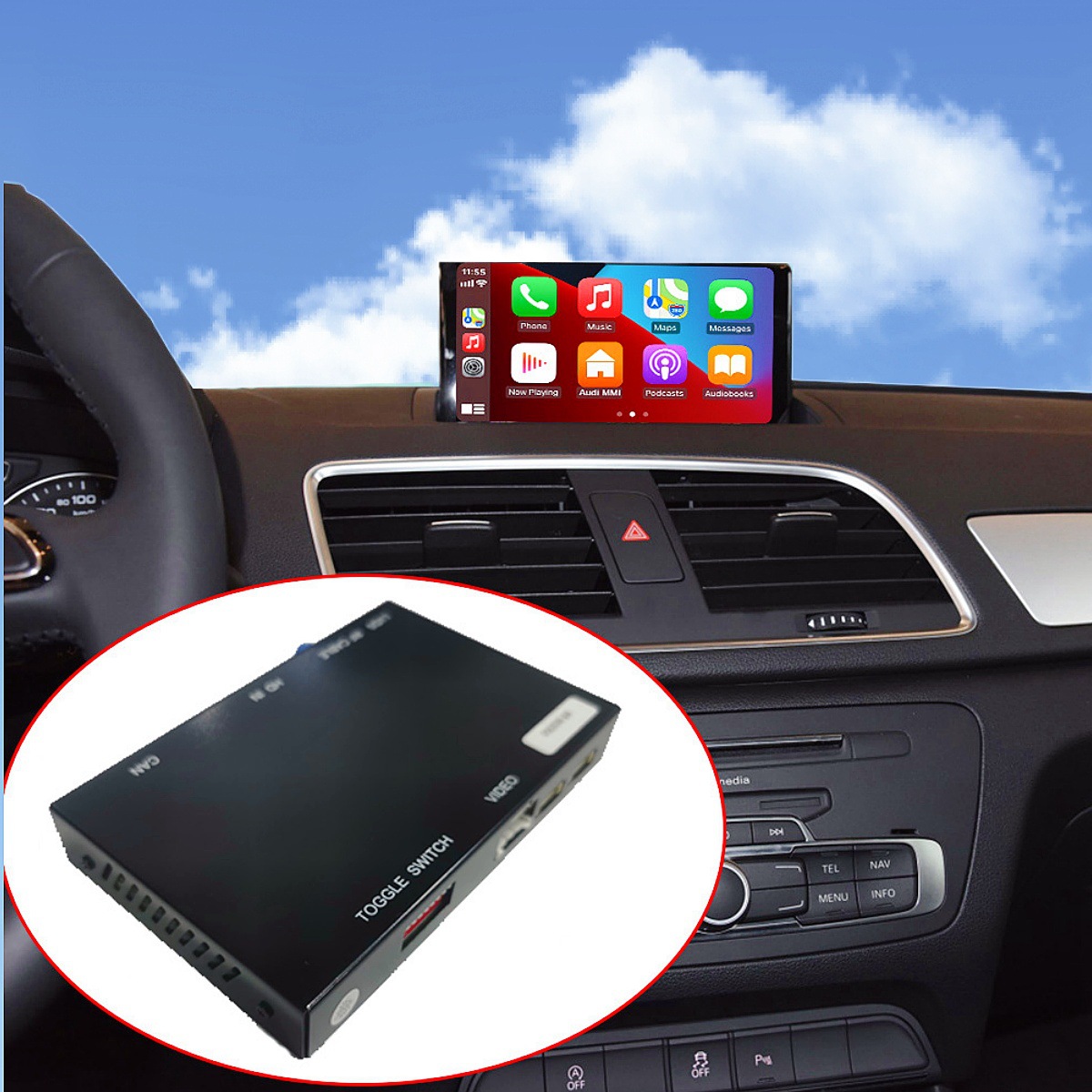 For Audi A6 support Hicar/Android auto/Youtube/wireless carplay decoder