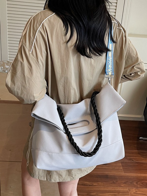 Bolso de tela de nylon de gran capacidad para mujeres 2025 verano nuevo estilo coreano simple mochila de hombro mochila de viaje casual