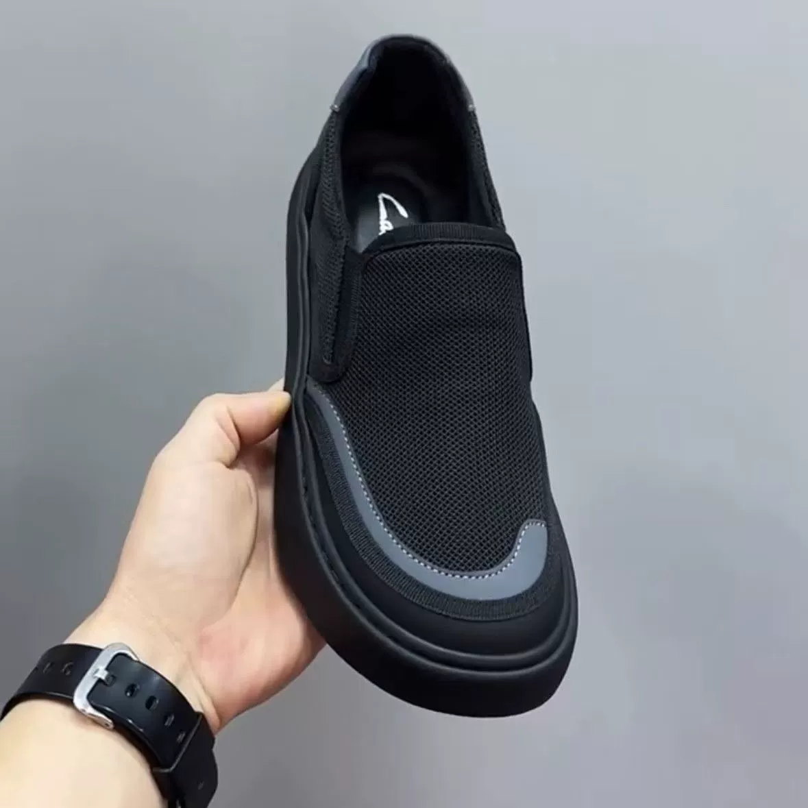 Мужские кожано-тканевые старые cloth shoes?