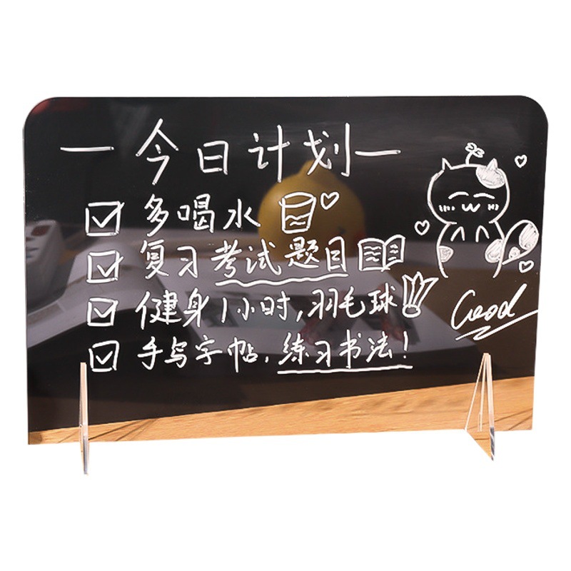 Escritorio simple tablero de escritura de acrílico transparente Oficina de estudiante universitario taquigrafía tablero de mensajes reunión tablero de notas