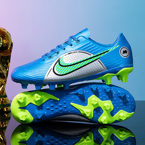 Mercedes-Benz X19 Knit Football Shoes Men AG Long Tackles Shredding Tackles Adult and Children Artificial Grass Training Shoes Assassin Falcon X20