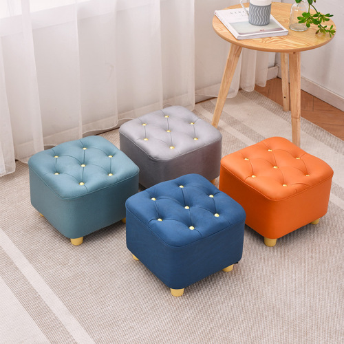 Light luxury small stool, household shoe-changing stool, shoe-wearing stool, coffee table low stool, creative technology fabric sofa footrest stool wholesale
