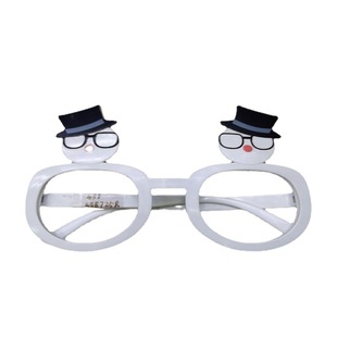 Christmas Glasses Double Snowman Hat Styling Christmas Snowman Ball Funny Dress Party Glasses Makeup Dress Road