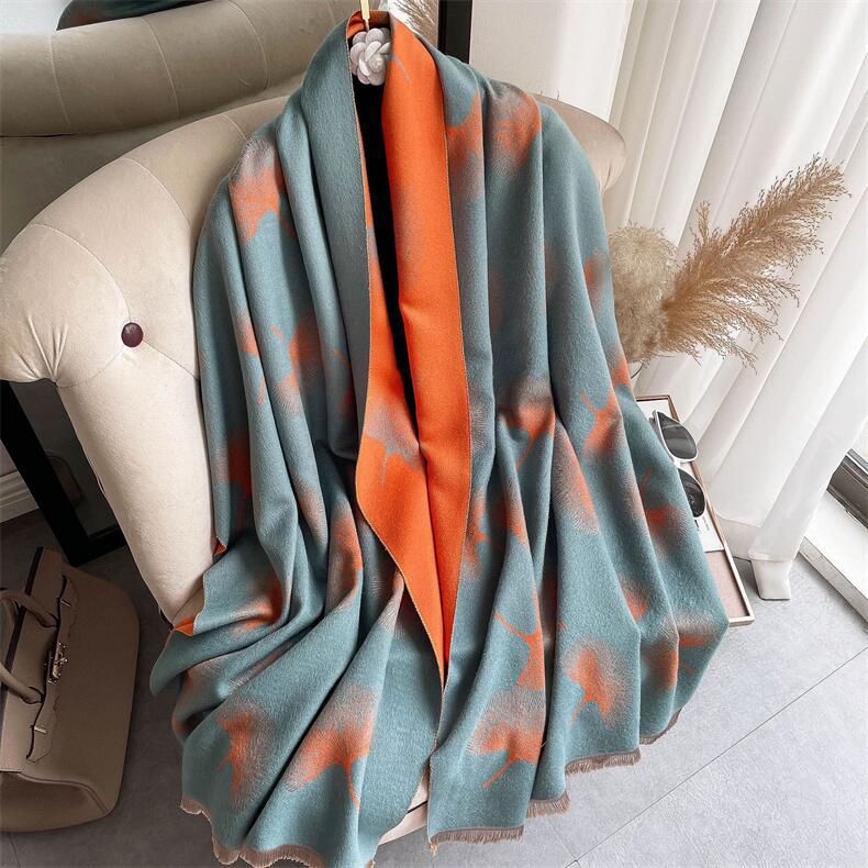 380g Weight Scarf Classification Holiday, Daily Occasion Imitation cashmere, Polyester Material Color Block Pattern Winter Season Women's Gender Sweet Style Women's Sweet Color Block Imitation Cashmere Polyester Scarf 8