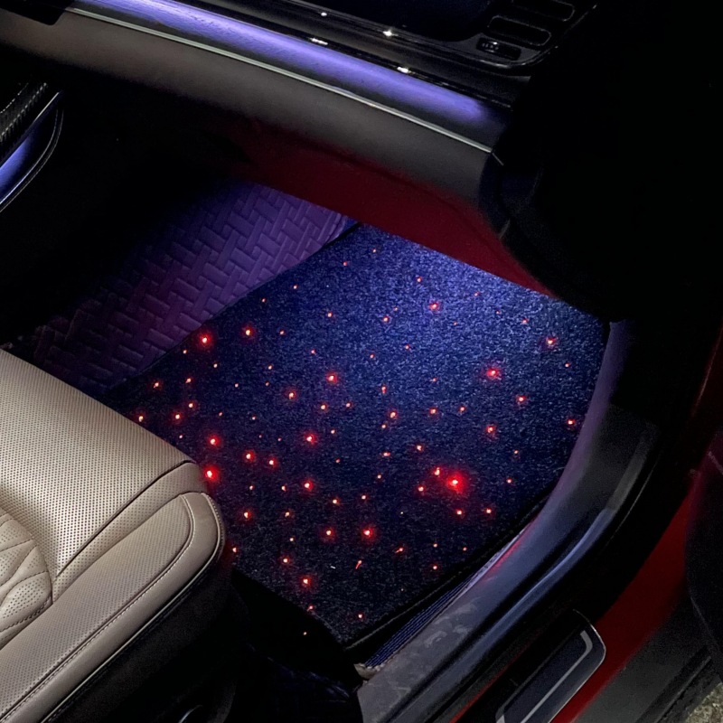 Car mats modified fabric fiber starlight full set car carpet 4 universal fiber starlight car mats