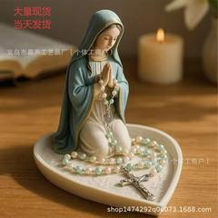 跨境新品Virgin Mary Rosary Holder玫瑰念珠架