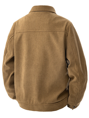 Spring and autumn new corduroy working lapel jacket, men's blue casual trend coat, handsome top, all-match