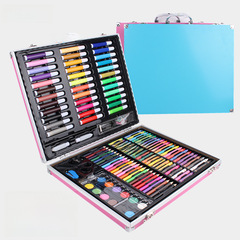 150鋁盒套裝創意豪華大禮包兒童學生繪畫彩筆套裝批發 文具套裝