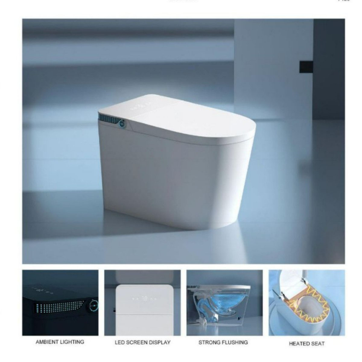 fábrica de exportación de comercio exterior sifón aterrizaje inodoro inteligente integral calentamiento instantáneo totalmente automático sin restricción de presión de agua esterilización image 1