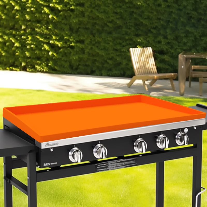 Customized Cross-Border Black Stone Barbecue Grill Mat Silicone Grill Mat Grill Pan Protective Mat Outdoor Camping Barbecue Grill Protective Mat