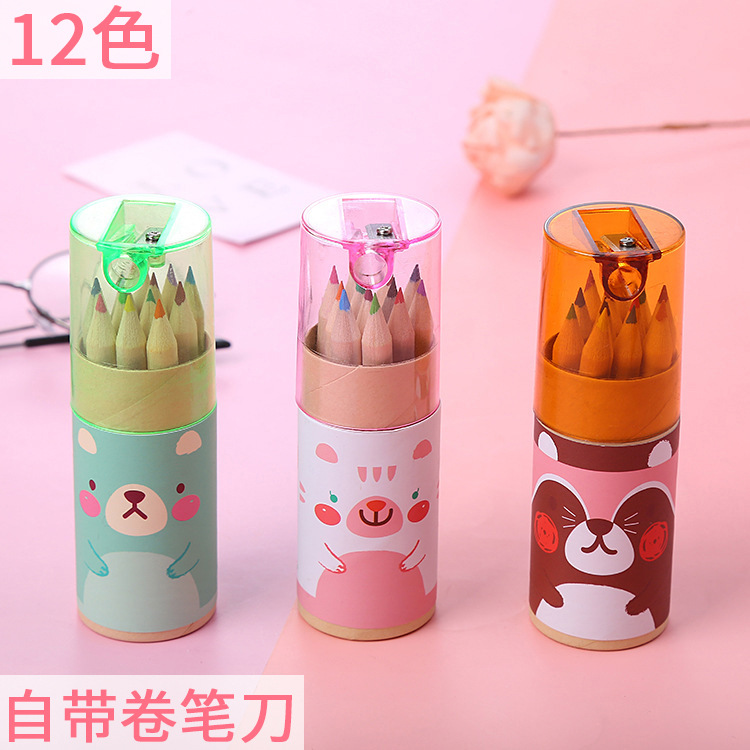 Oso lindo 12 Plomo color de pintura de los niños pluma de color estudiante regalo de dibujos animados papelería graffiti lápiz
