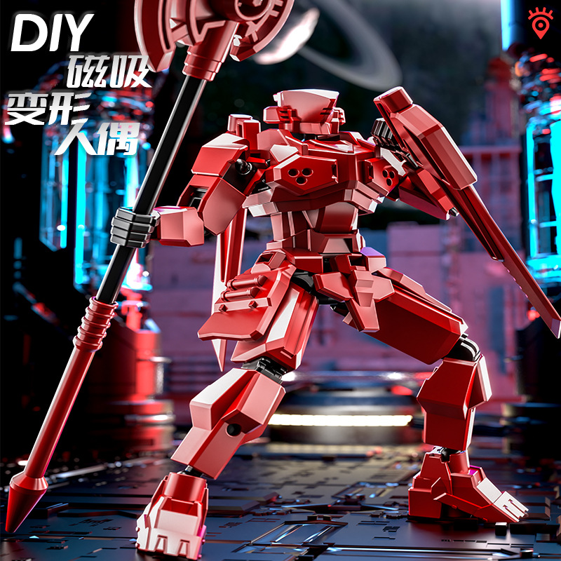 Nuevo Lucky 13 más articulaciones armadura de absorción magnética móvil muñeca guerrero de ensamblaje de deformación mecha modelo juguete