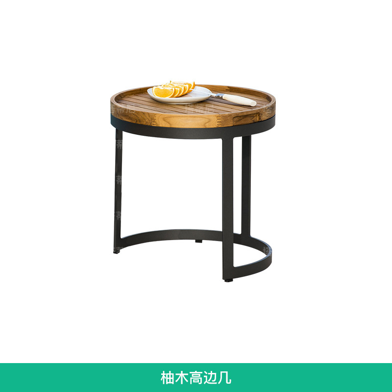 Sofá de exterior para patio, villa, B&B, hotel, muebles de madera maciza para terraza, jardín, resistente a la lluvia, protección solar, anticorrosión, madera de teca