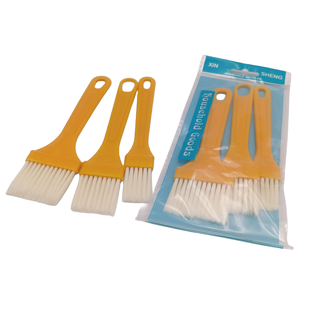 L3142 bolsas 3 cepillo de barbacoa mango de plástico cepillo de barbacoa alimentos huevo líquido cepillo pan aceite cepillo para hornear
