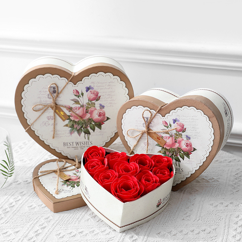 Factory direct sales love gift box creative birthday gift packaging box Christmas Valentine's Day gift packaging box three pieces