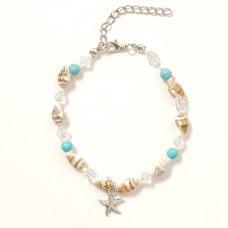 Marine beach fashionable ankle bracelet, accessory, boho style 3