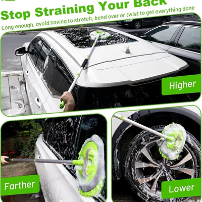 Car cleaning tools soft wool long handle brush
