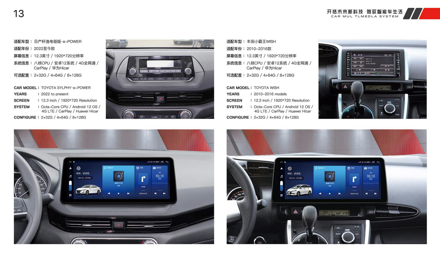 Suitable for Toyota Sienna Panoramic 360 Android 12 Modified Central Control Large-Screen Navigation All-In-One Display
