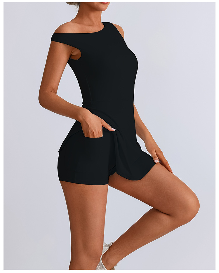 Transfronterizo ins Europa y América de alta elasticidad, yoga de secado rápido, falda de una pieza, falda de tenis, deportes de golf, falda de fitness antiiluminación