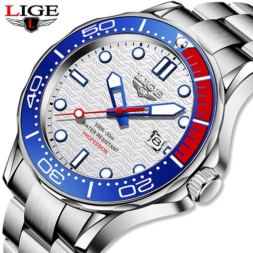 LIGE/Lige cross-border new men's quartz watch luminous dial waterproof watch business men's watch