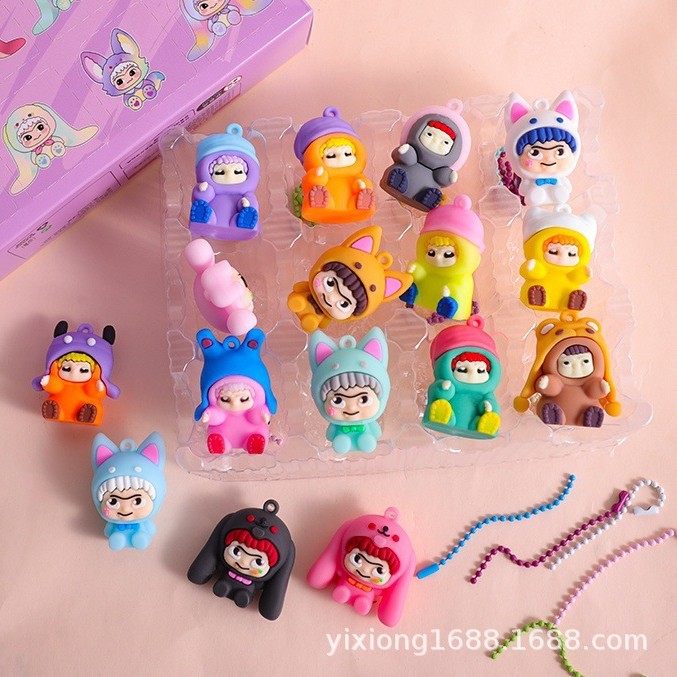 Nuevos productos transfronterizos Wakuku serie de fiesta Dongdong Le caja ciega llaverillo moda juegan colgante hecho a mano muñeca encantadora