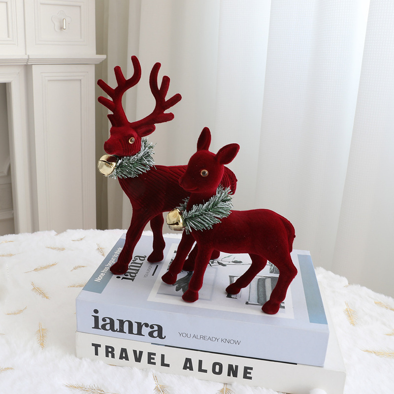 新商品クリスマス装飾品白いクリスマスペンダントクリスマスツリー装飾植毛ヘラジカ装飾品|undefined