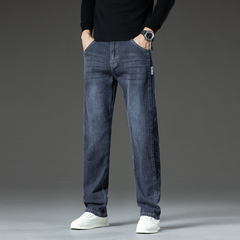 Straight-Leg Jeans for Men, Autumn and Winter Vintage Jeans, Loose Straight-Leg Autumn Men's Pants, Versatile Wide-Leg Trousers