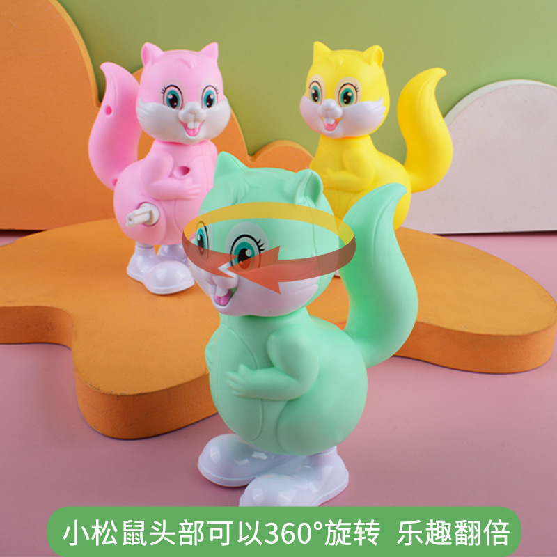 Cadena de salto pequeña ardilla de los niños reloj de juguete pequeño animal de dibujos animados bobinado educativo pequeño regalo puesto al por mayor