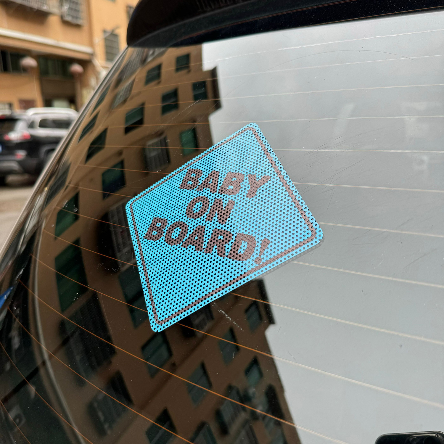 BEBÉ A BORDO de una sola cara perspectiva pegatina coche trasero vidrio único-transparente etiqueta engomada del coche no afecta a la vista