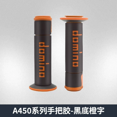 Motorcycle Handle Cover Grips Off-Road Vehicle Anti-Slip Grips - orange-text-on-black-background